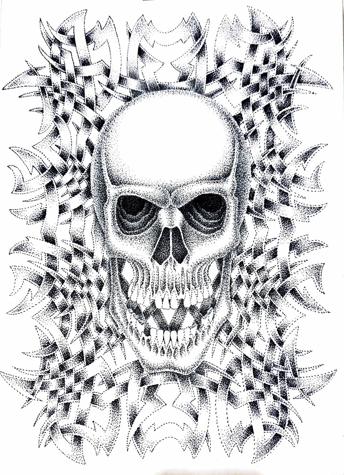*Dot art skull* Art by Albert Dawson x